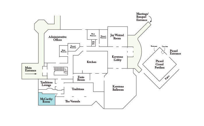 Floorplan of McCarthy Room at Hershey Country Club