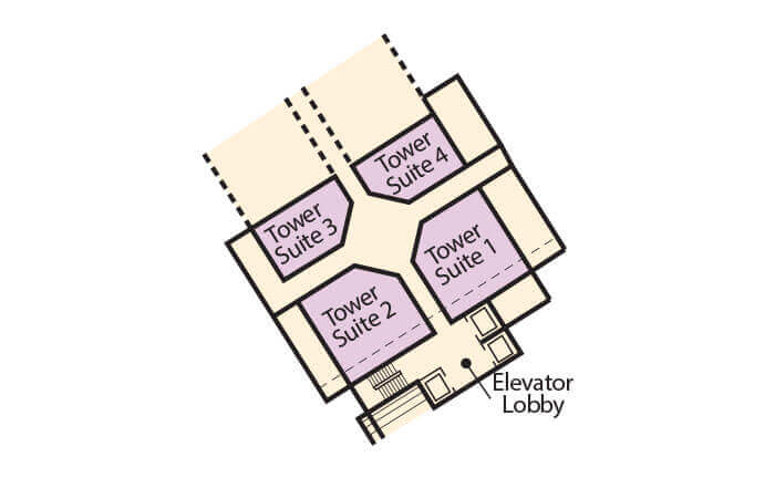 Floorplan of Tower Suites at Hershey Lodge